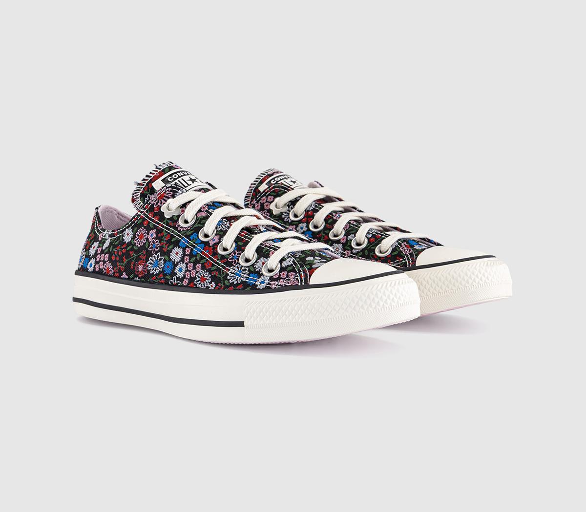 ConverseConverse All Star Low TrainersFloral Black Egret Cherry Balm
