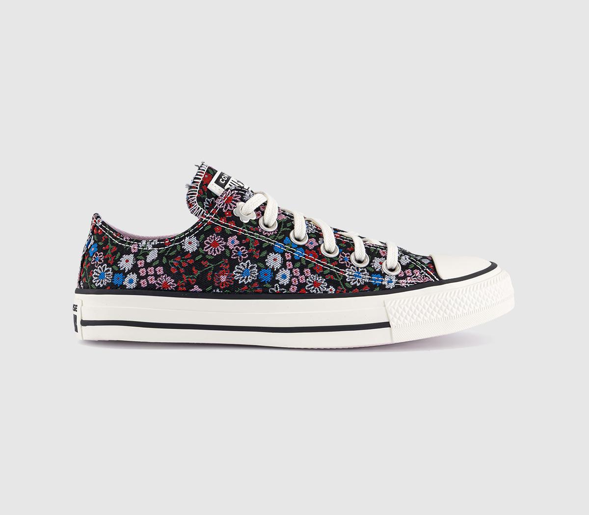 ConverseConverse All Star Low TrainersFloral Black Egret Cherry Balm