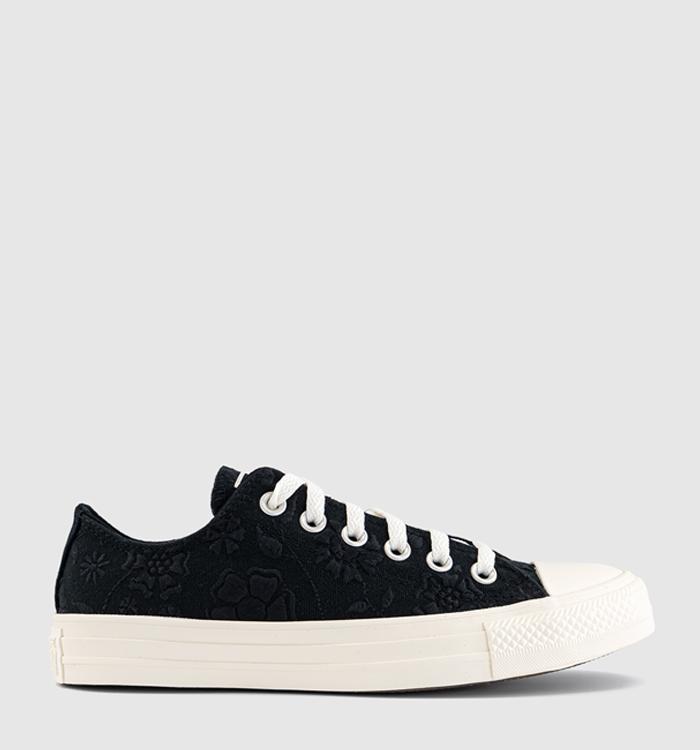 Converse Converse All Star Low Trainers Black Egret Black Flower