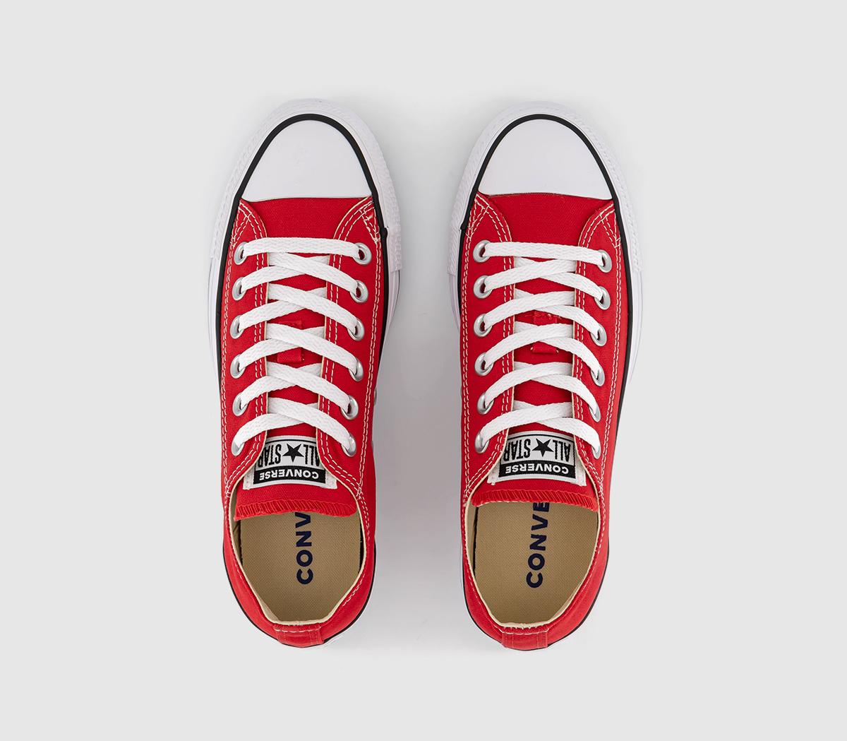 Converse All Star Low Trainers Red Canvas - Unisex Sports