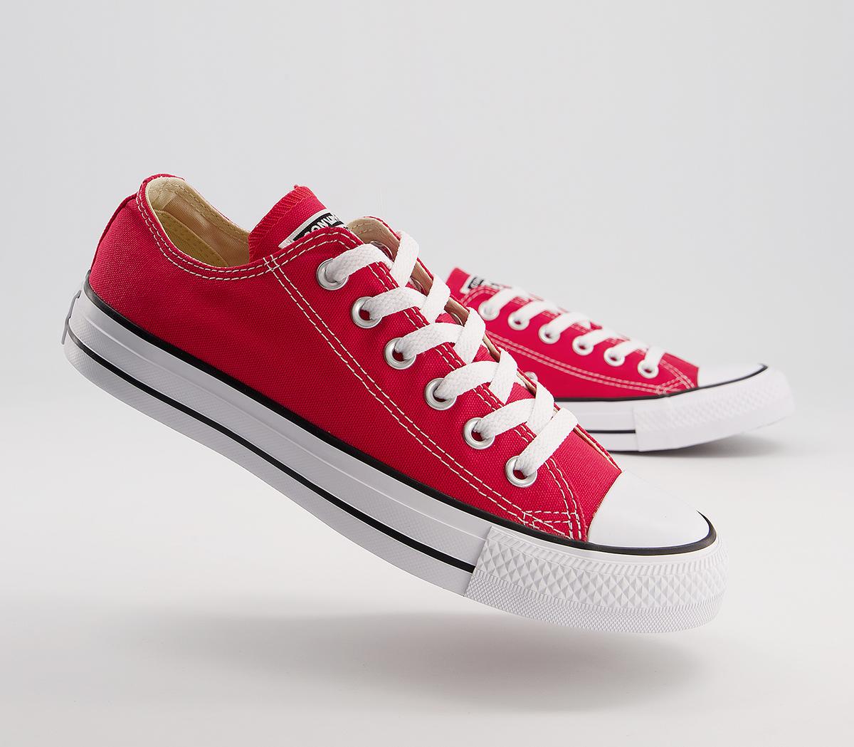 Converse All Star Low Trainers Converse All Star Low Trainers Red Canvas