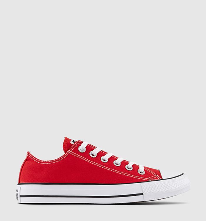 Converse All Star Low Trainers Red Canvas