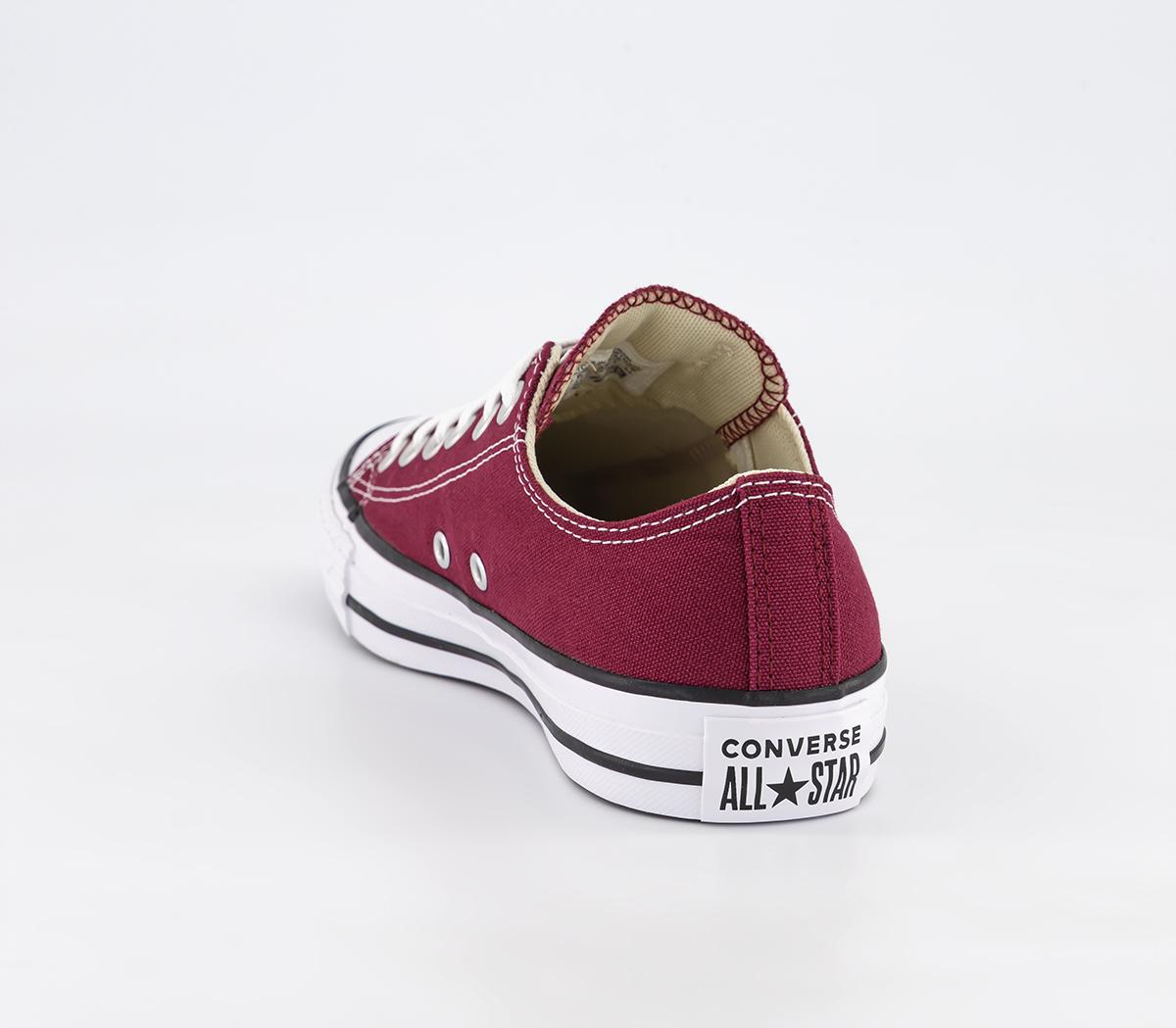 Converse All Star Low Trainers Converse All Star Low Trainers Maroon Canvas