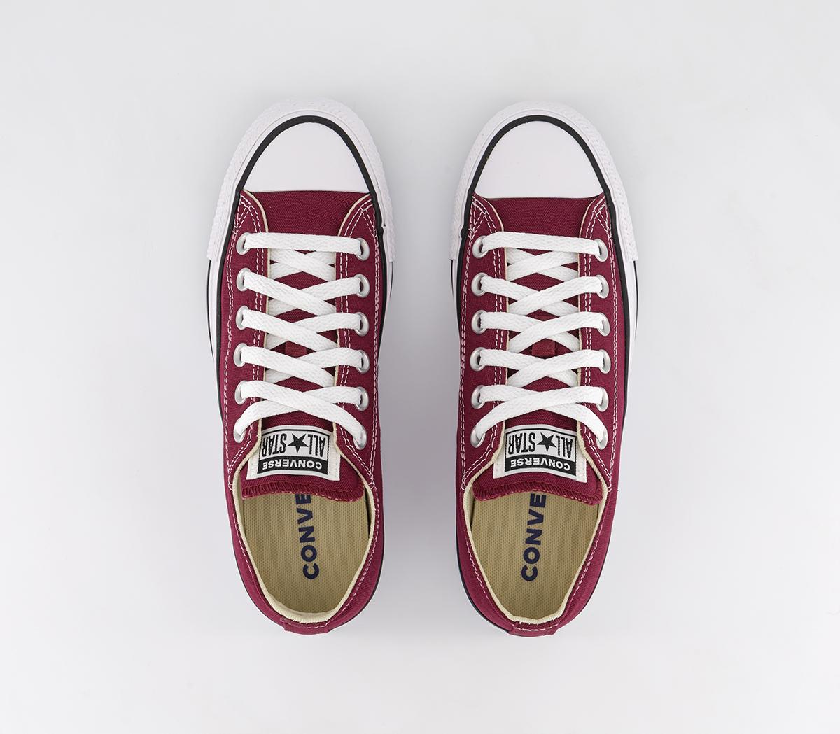 Converse All Star Low Trainers Converse All Star Low Trainers Maroon Canvas
