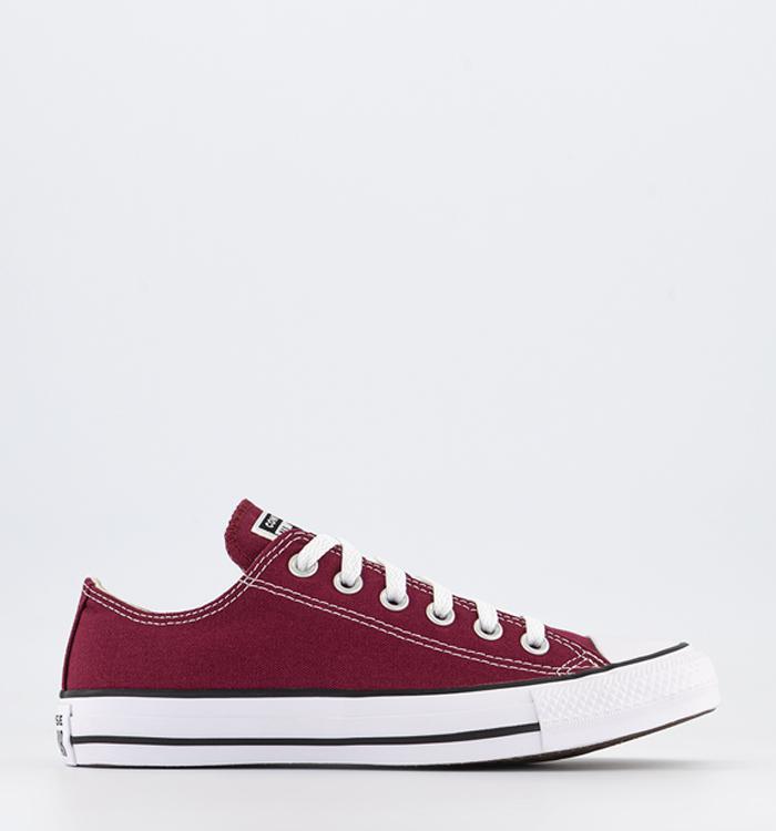 Converse All Star Low Trainers Maroon Canvas