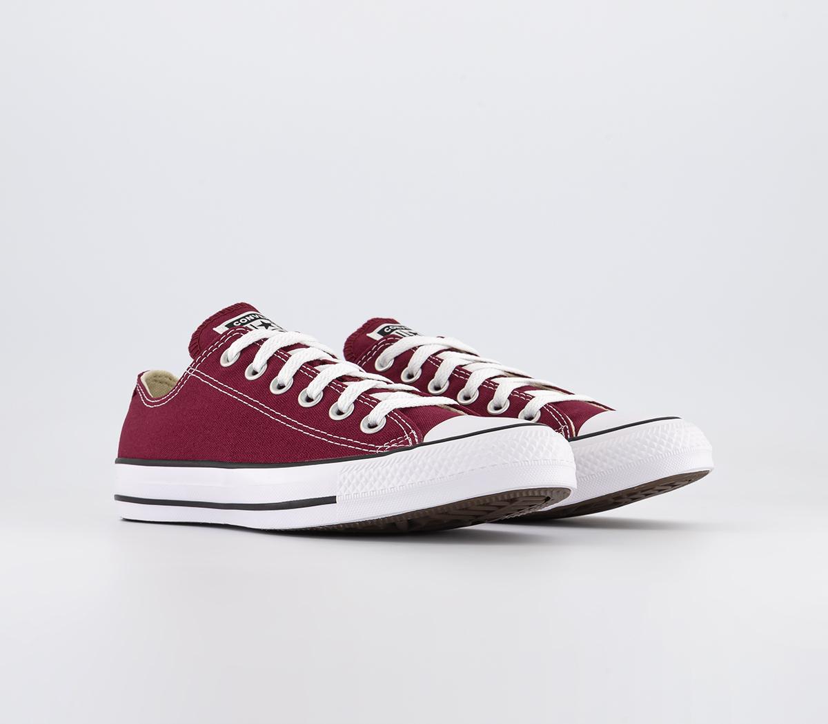 Converse All Star Low Trainers Maroon Canvas - Unisex Sports