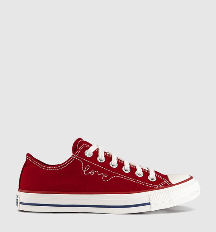 Converse Converse All Star Low Trainers Heart Red Egret Navy