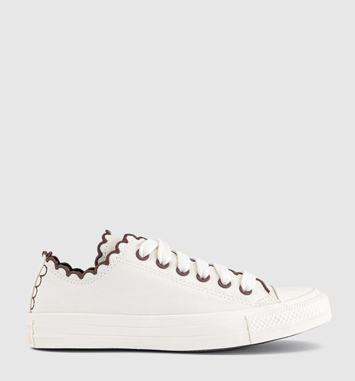 Converse Converse All Star Low Trainers Egret Egret Twilight Blush Scalloped Edge
