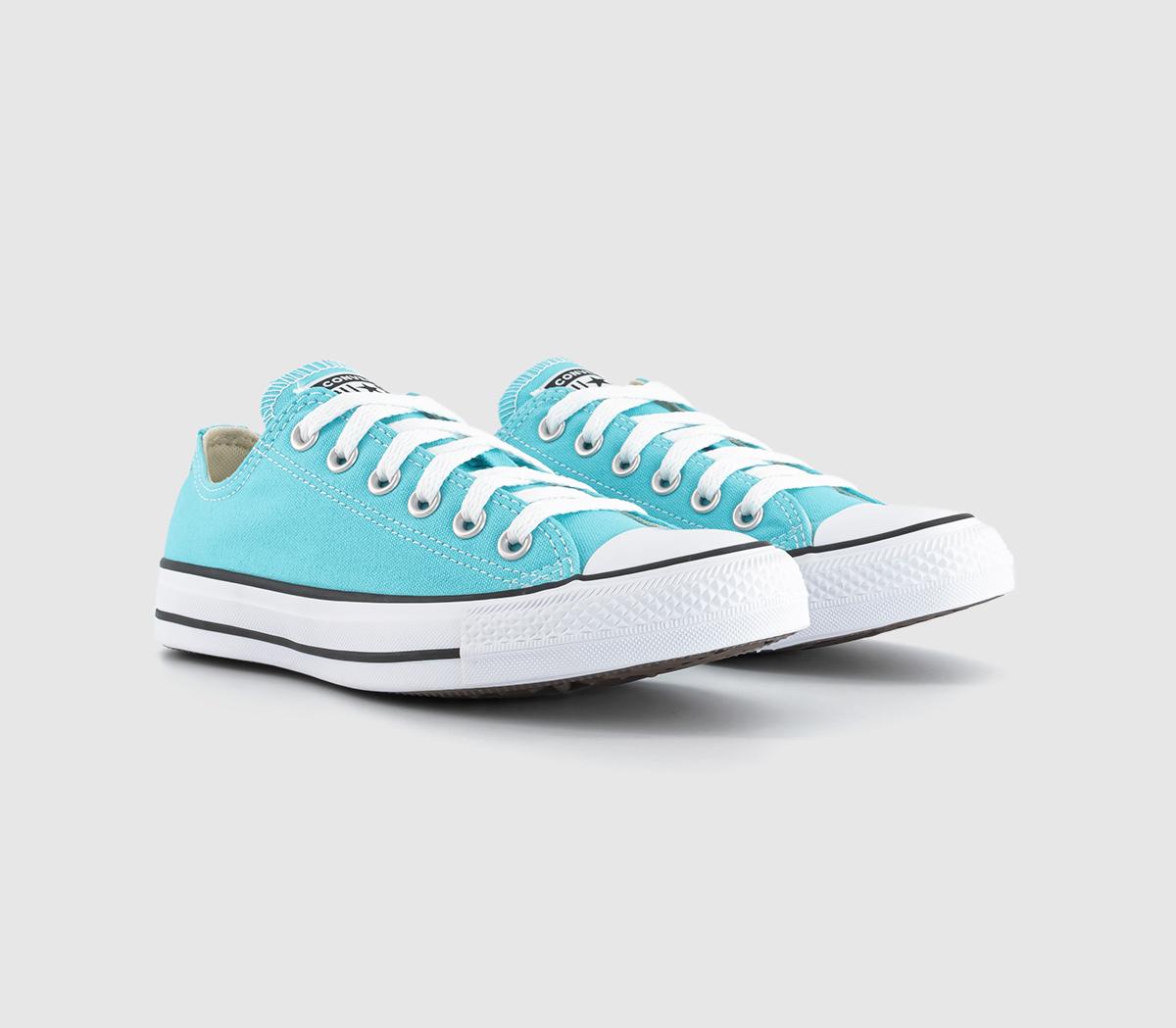 Converse Womens All Star Low Trainers Double Cyan, 4