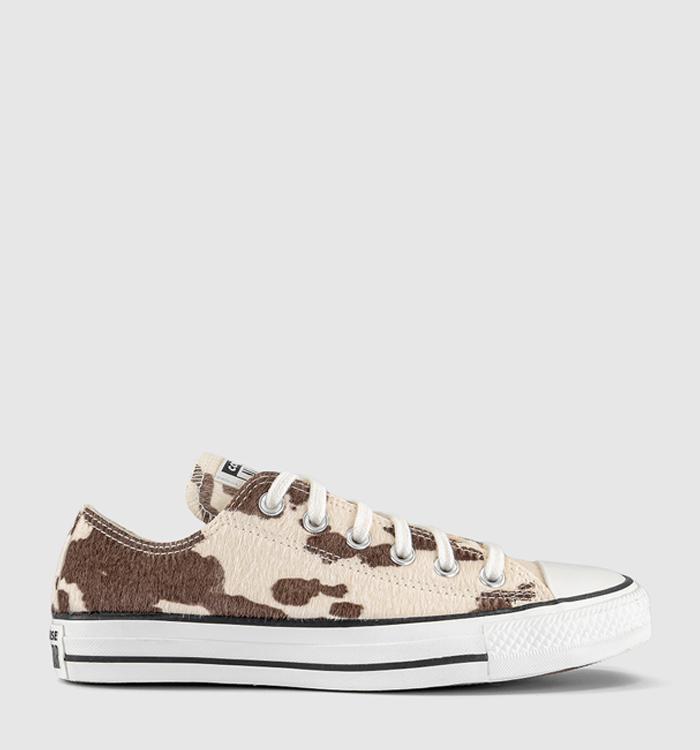 Converse Converse All Star Low Trainers Cow Print Egret Mudguard Black