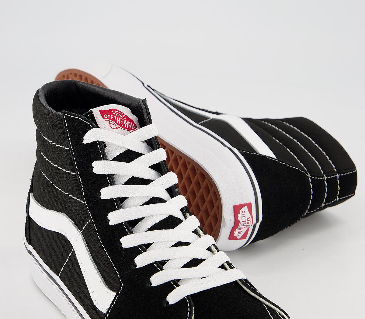 Vans Sk8 Hi Trainers Black White Canvas - Women's Trainers