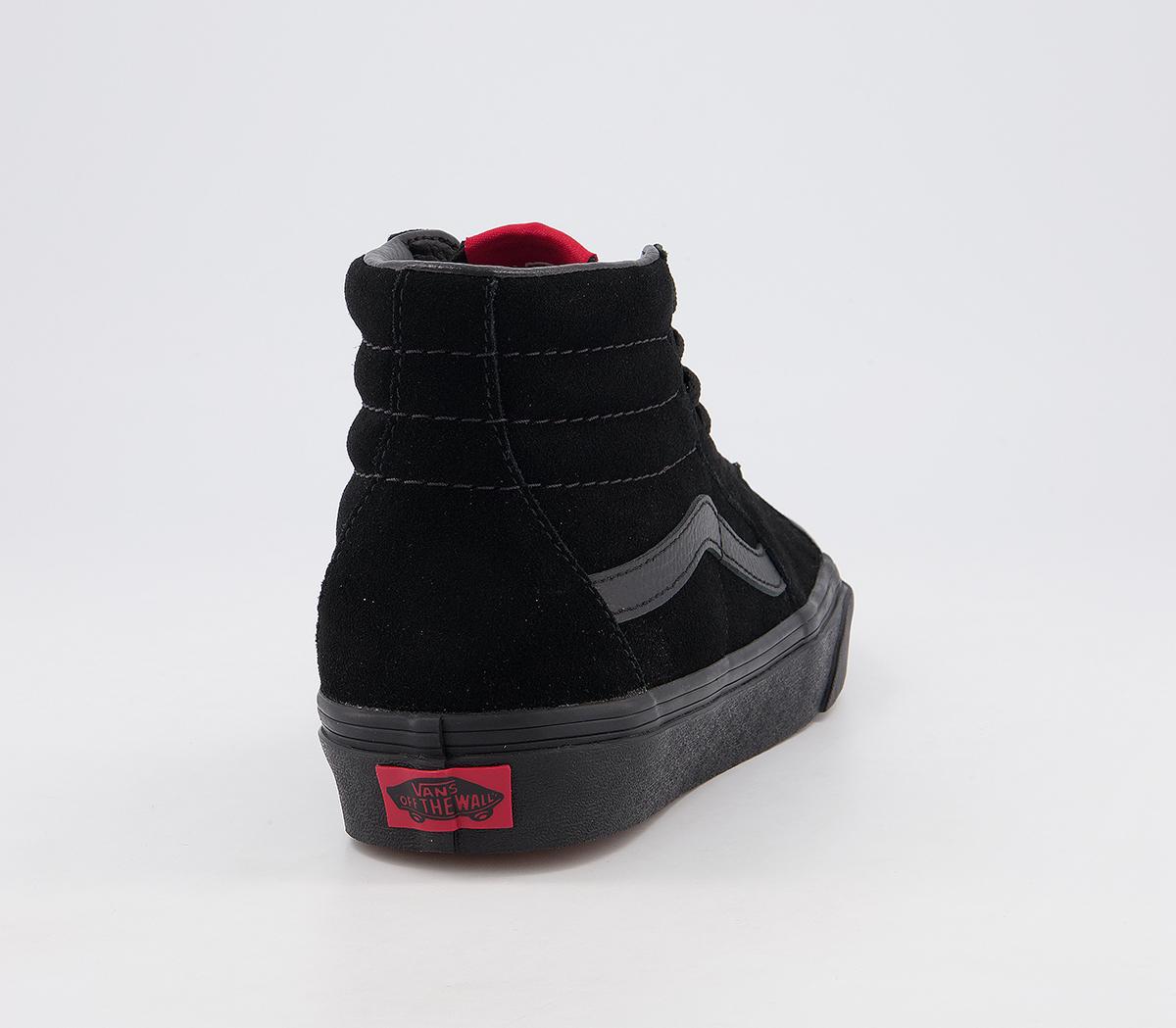 Vans Sk8 Hi Trainers Vans Sk8 Hi Trainers Black Suede Mono