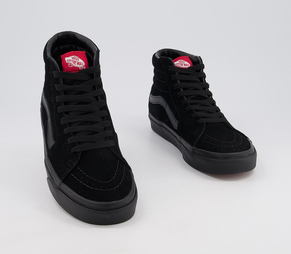 Vans Sk8 Hi Trainers Vans Sk8 Hi Trainers Black Suede Mono