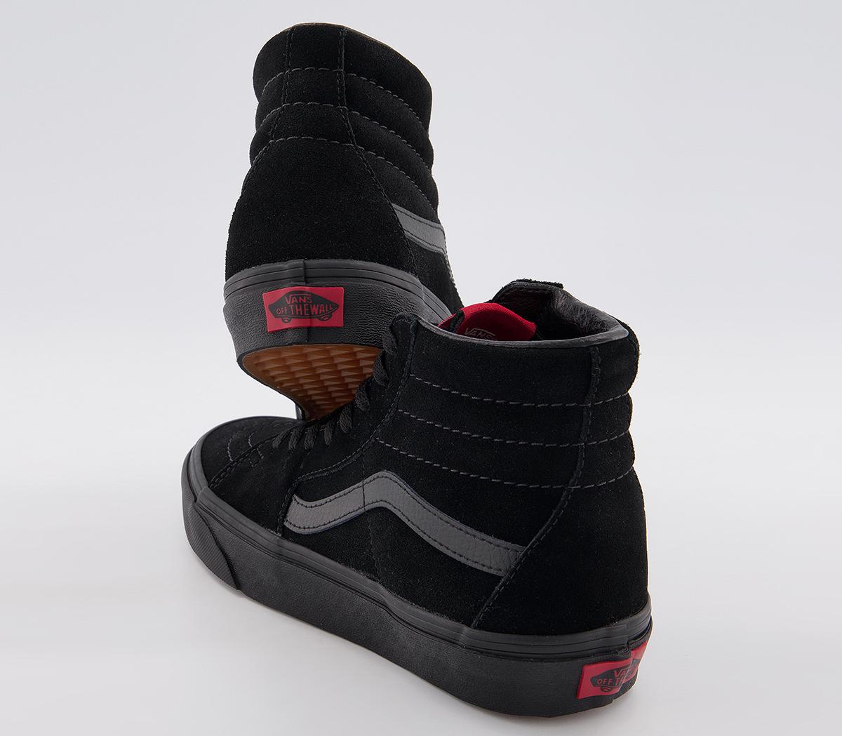 Vans Sk8 Hi Trainers Vans Sk8 Hi Trainers Black Suede Mono