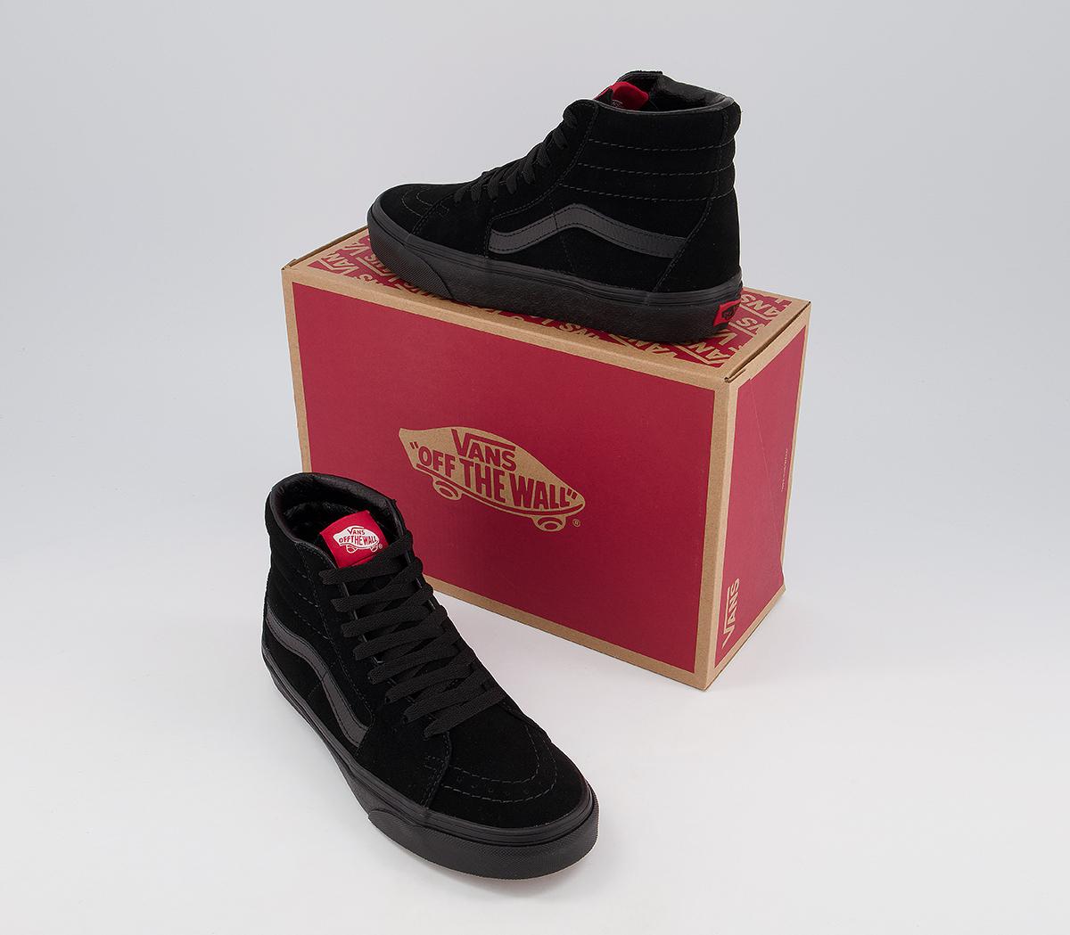Vans Sk8 Hi Trainers Vans Sk8 Hi Trainers Black Suede Mono