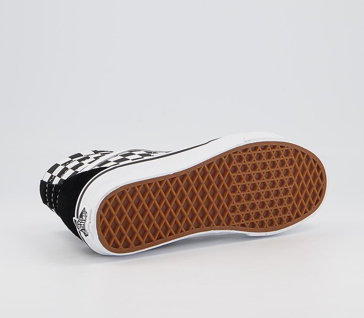 Vans Sk8 Hi Trainers Vans Sk8 Hi Trainers Black White Checkerboard