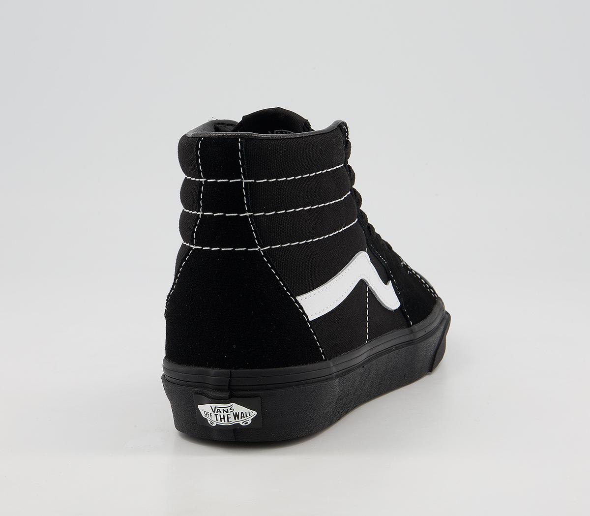 Vans Sk8 Hi Trainers Vans Sk8 Hi Trainers Suede Black Black White