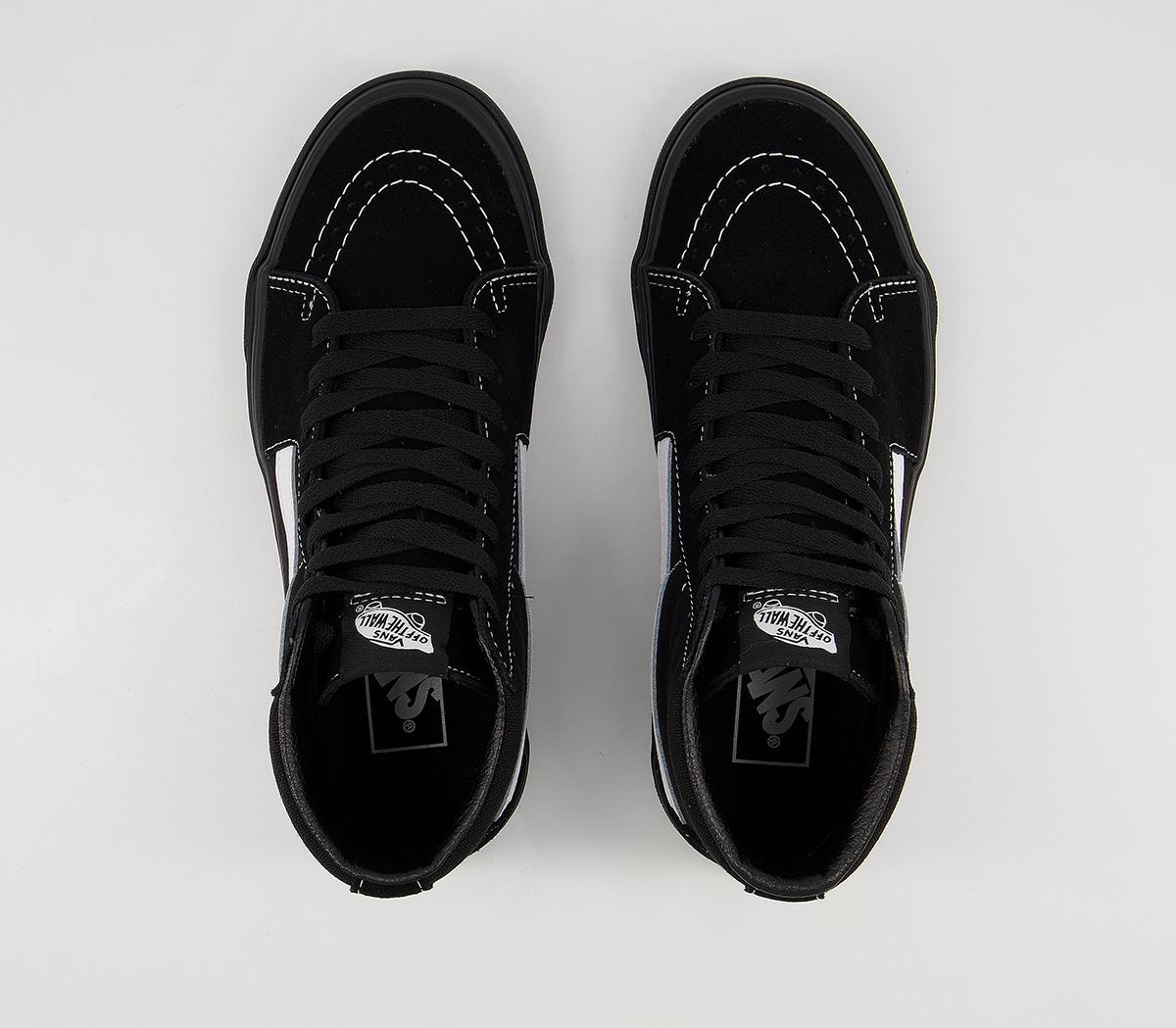 Vans Sk8 Hi Trainers Vans Sk8 Hi Trainers Suede Black Black White