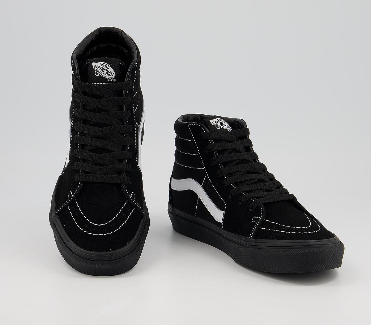 Vans Sk8 Hi Trainers Vans Sk8 Hi Trainers Suede Black Black White