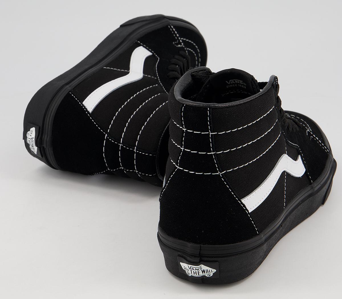 Vans Sk8 Hi Trainers Vans Sk8 Hi Trainers Suede Black Black White