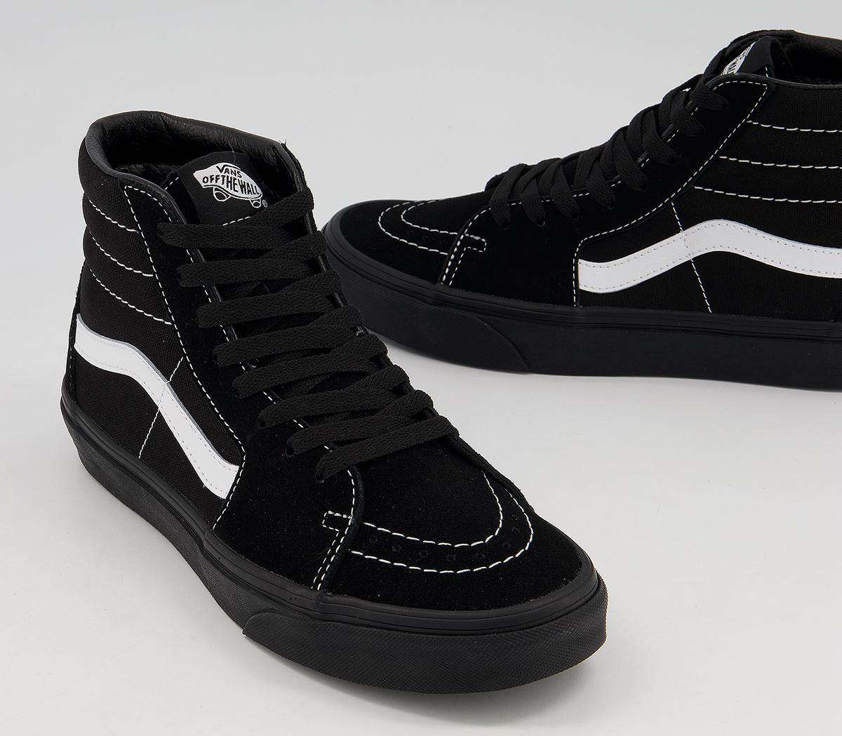 Vans Sk8 Hi Trainers Vans Sk8 Hi Trainers Suede Black Black White