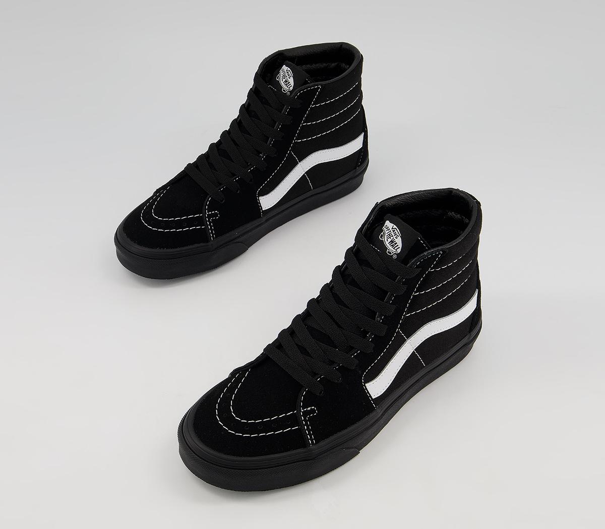 Vans Sk8 Hi Trainers Vans Sk8 Hi Trainers Suede Black Black White