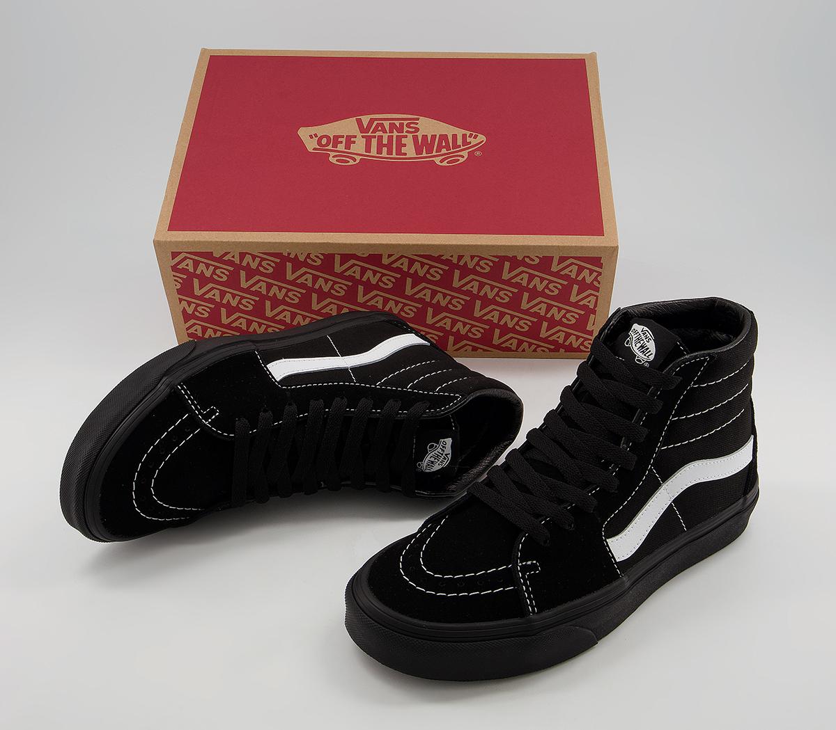 Vans Sk8 Hi Trainers Vans Sk8 Hi Trainers Suede Black Black White