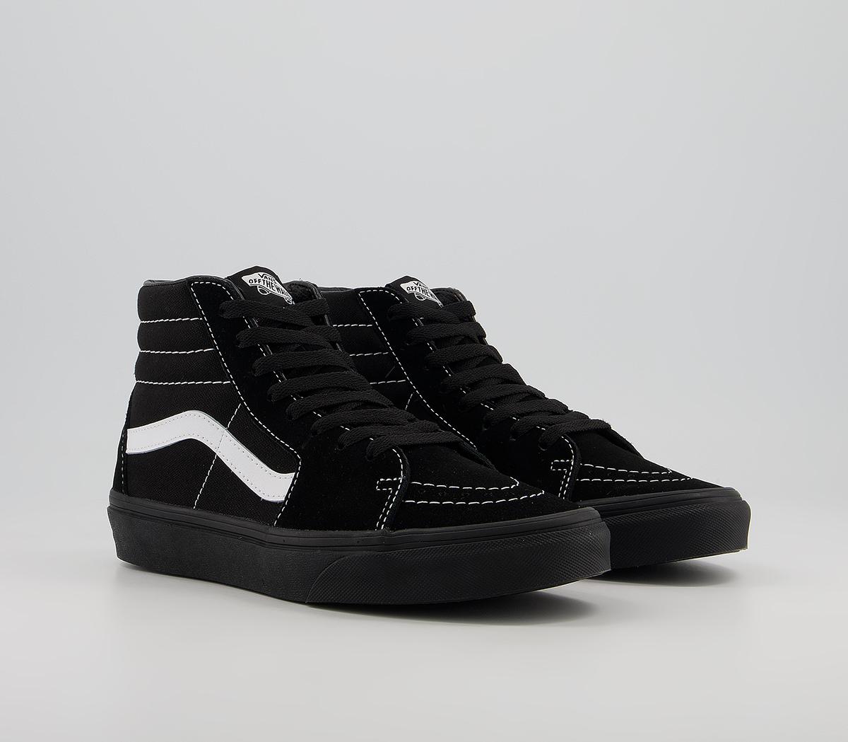 Vans Sk8 Hi Trainers Vans Sk8 Hi Trainers Suede Black Black White