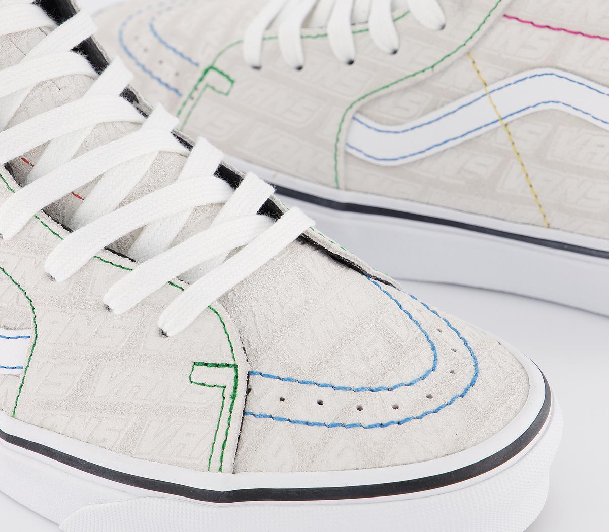 VansSk8 Hi TrainersWhite True White Vans Emboss