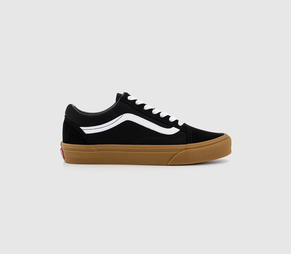 Vans classic black hot sale gum sole