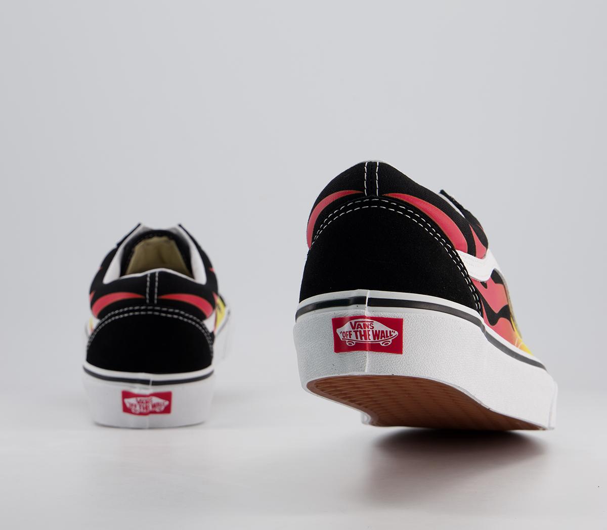 Vans Old Skool Trainers Flame Black Black True White Unisex Sports