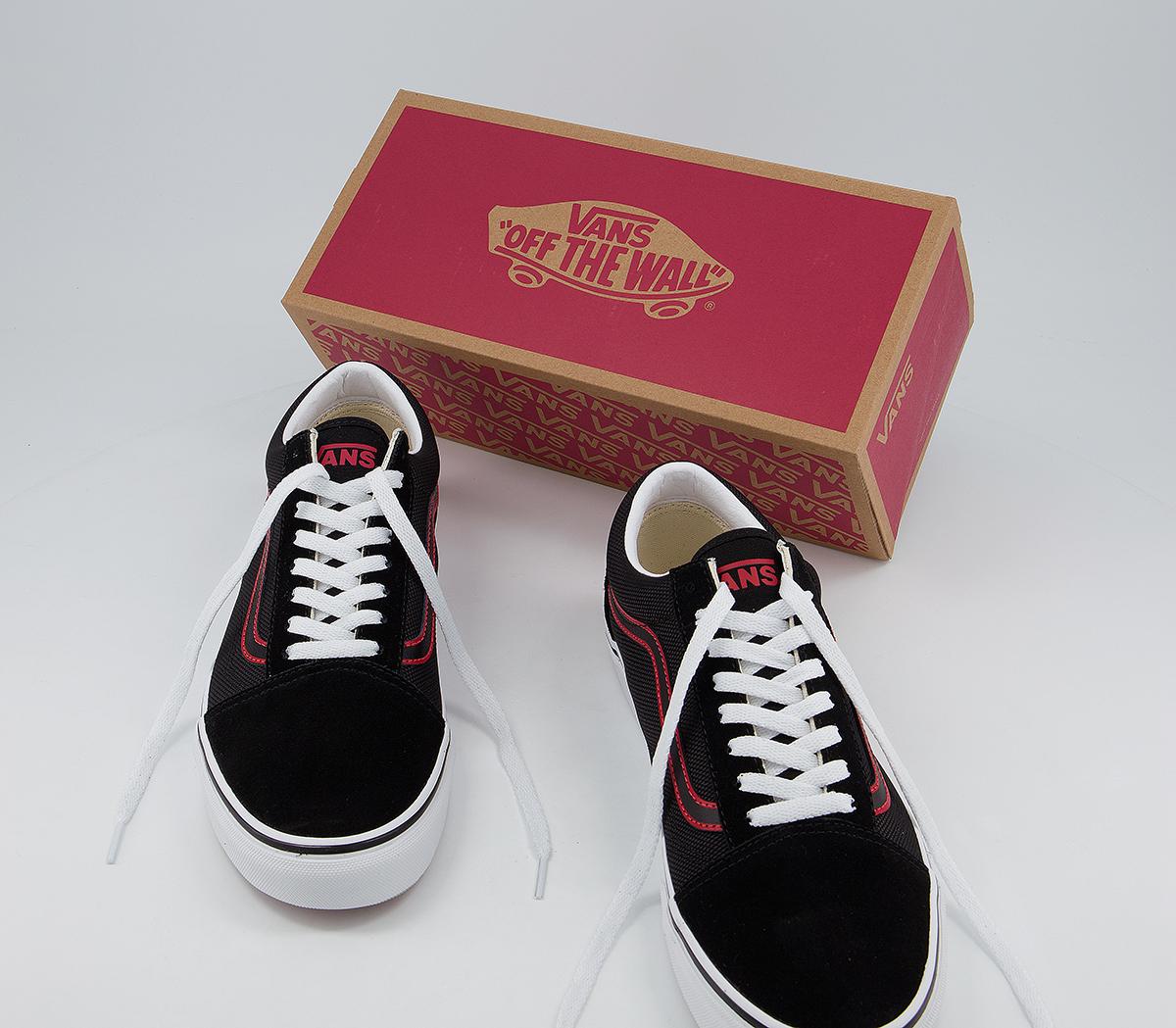 Vans Old Skool Foxing Logo Black Red - Unisex Sports