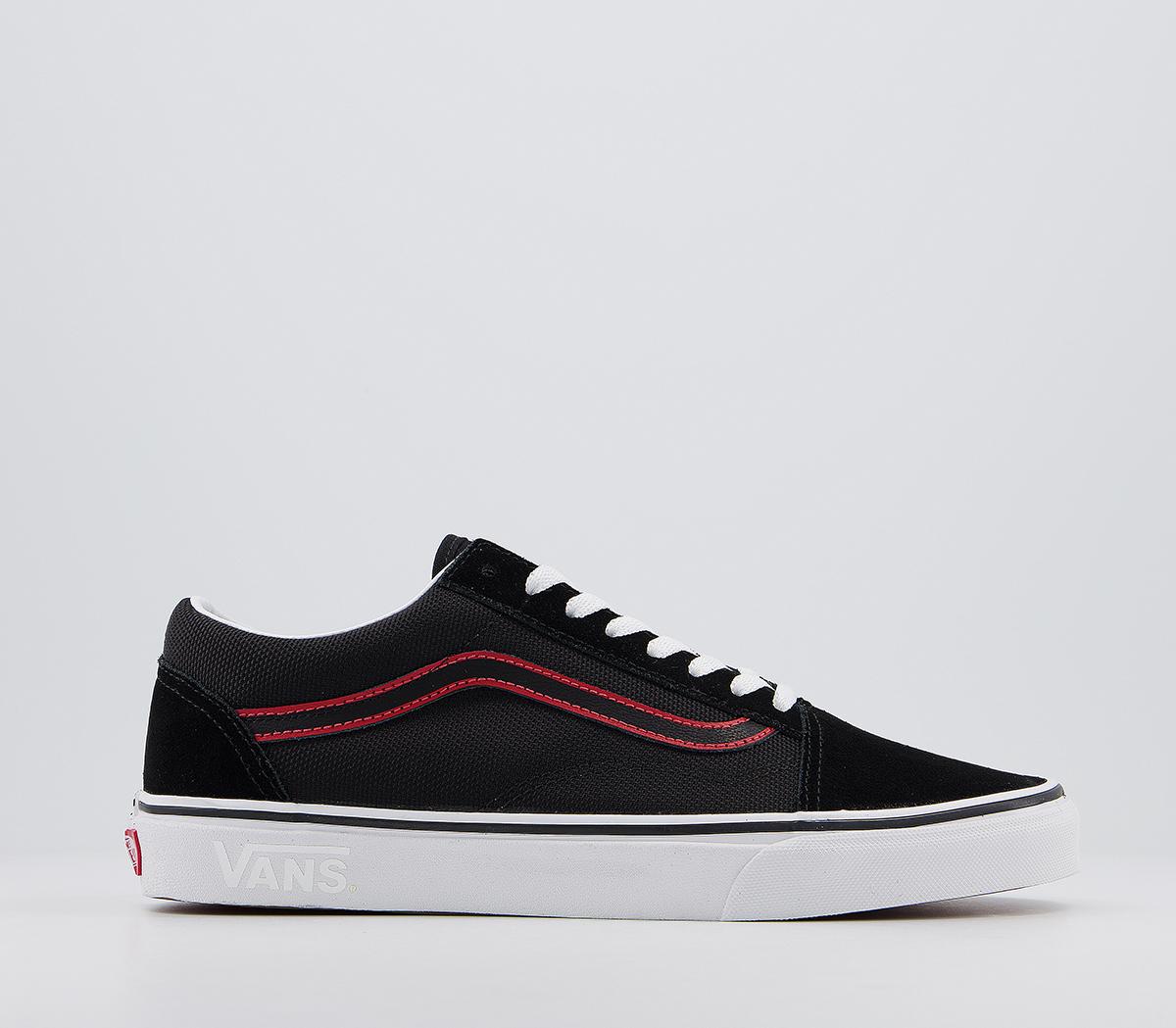 Vans old skool hotsell black with red stripe