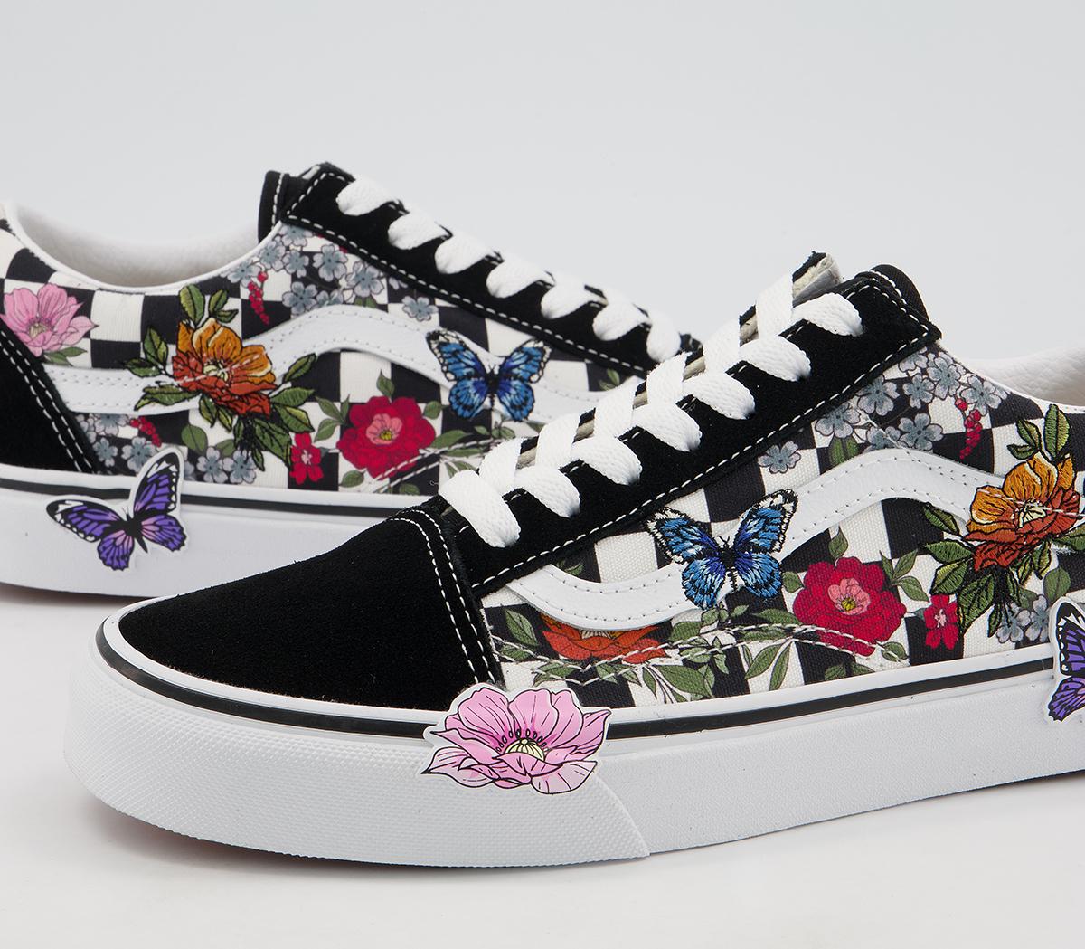 vans floral checkerboard