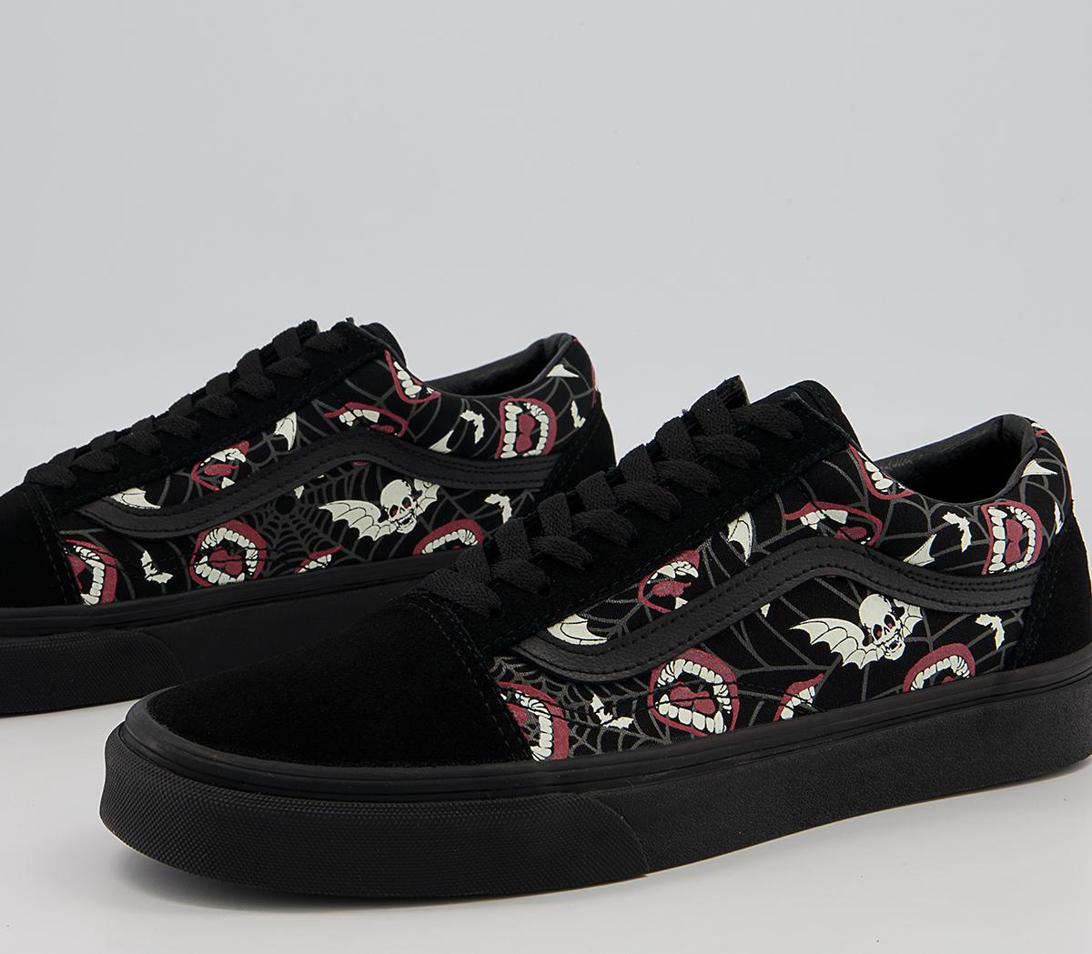 Vans Old Skool Trainers Vans Old Skool Trainers Glow Frights Black Black