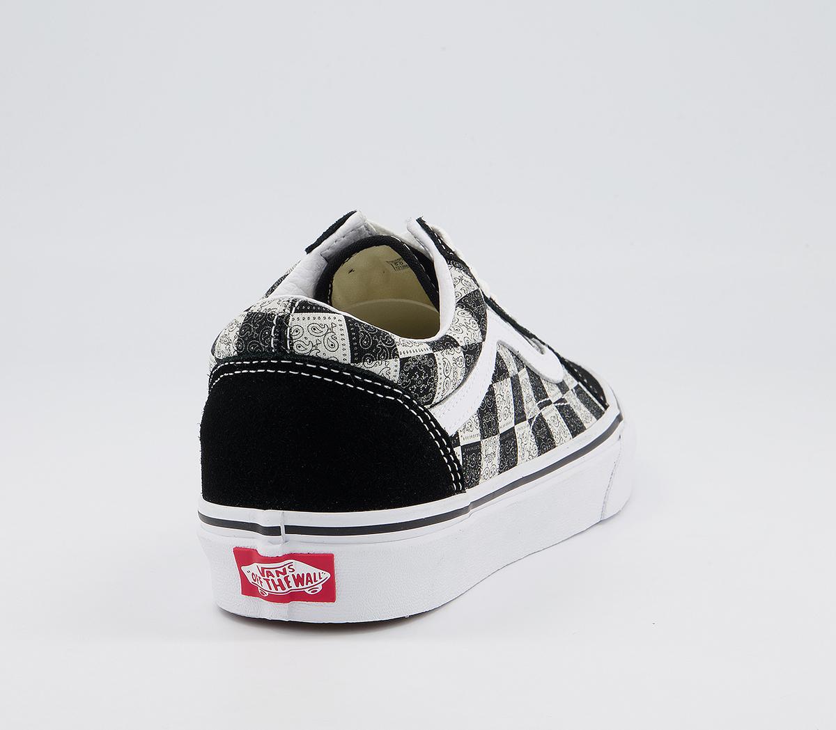 Vans Old Skool Trainers Vans Old Skool Trainers Paisley Black True White Exclusive
