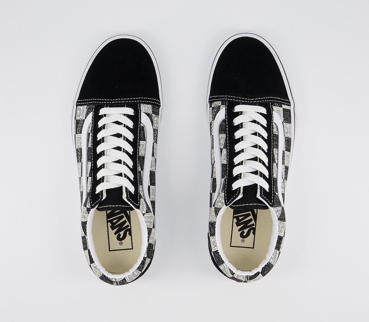 Vans Old Skool Trainers Vans Old Skool Trainers Paisley Black True White Exclusive
