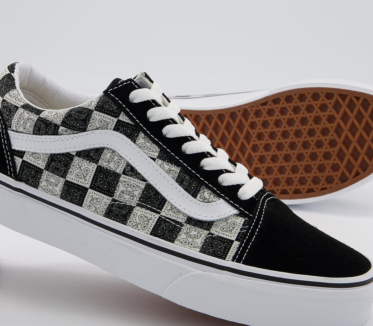 Vans Old Skool Trainers Vans Old Skool Trainers Paisley Black True White Exclusive