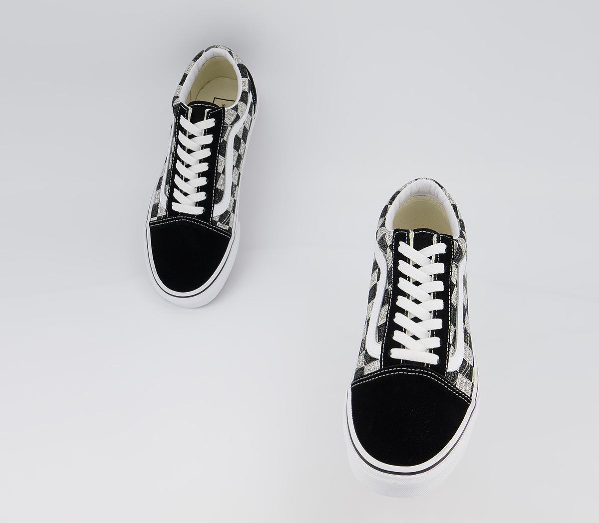 Vans Old Skool Trainers Vans Old Skool Trainers Paisley Black True White Exclusive