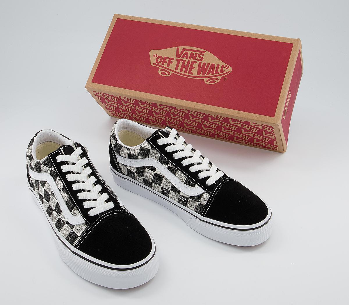 Vans Old Skool Trainers Vans Old Skool Trainers Paisley Black True White Exclusive