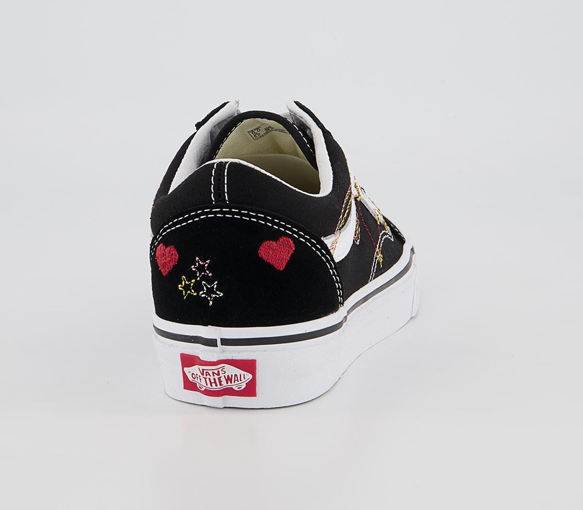 Vans Old Skool Trainers Vans Old Skool Trainers Black Gold Star Embroidery Exclusive