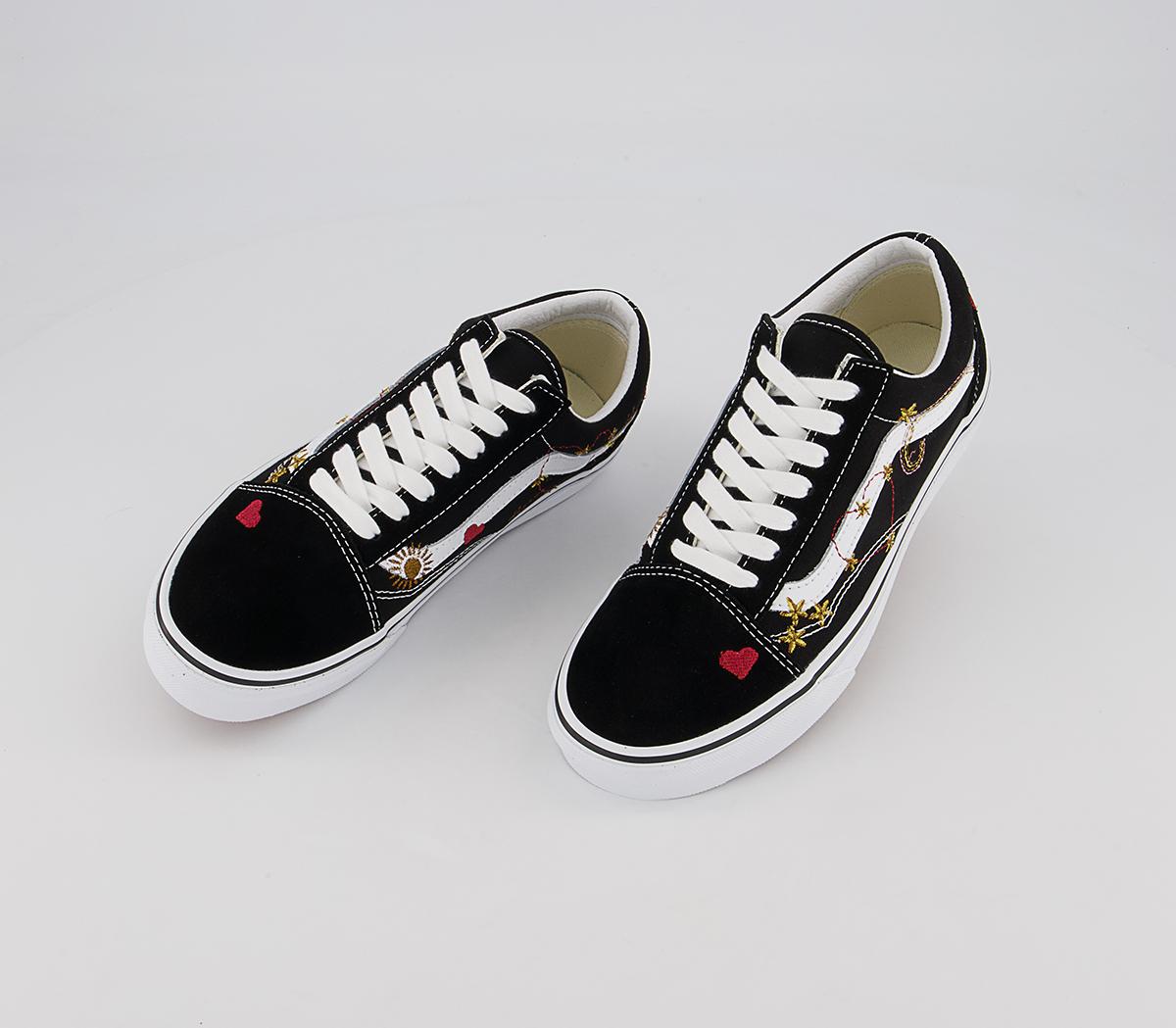 Vans Old Skool Trainers Vans Old Skool Trainers Black Gold Star Embroidery Exclusive