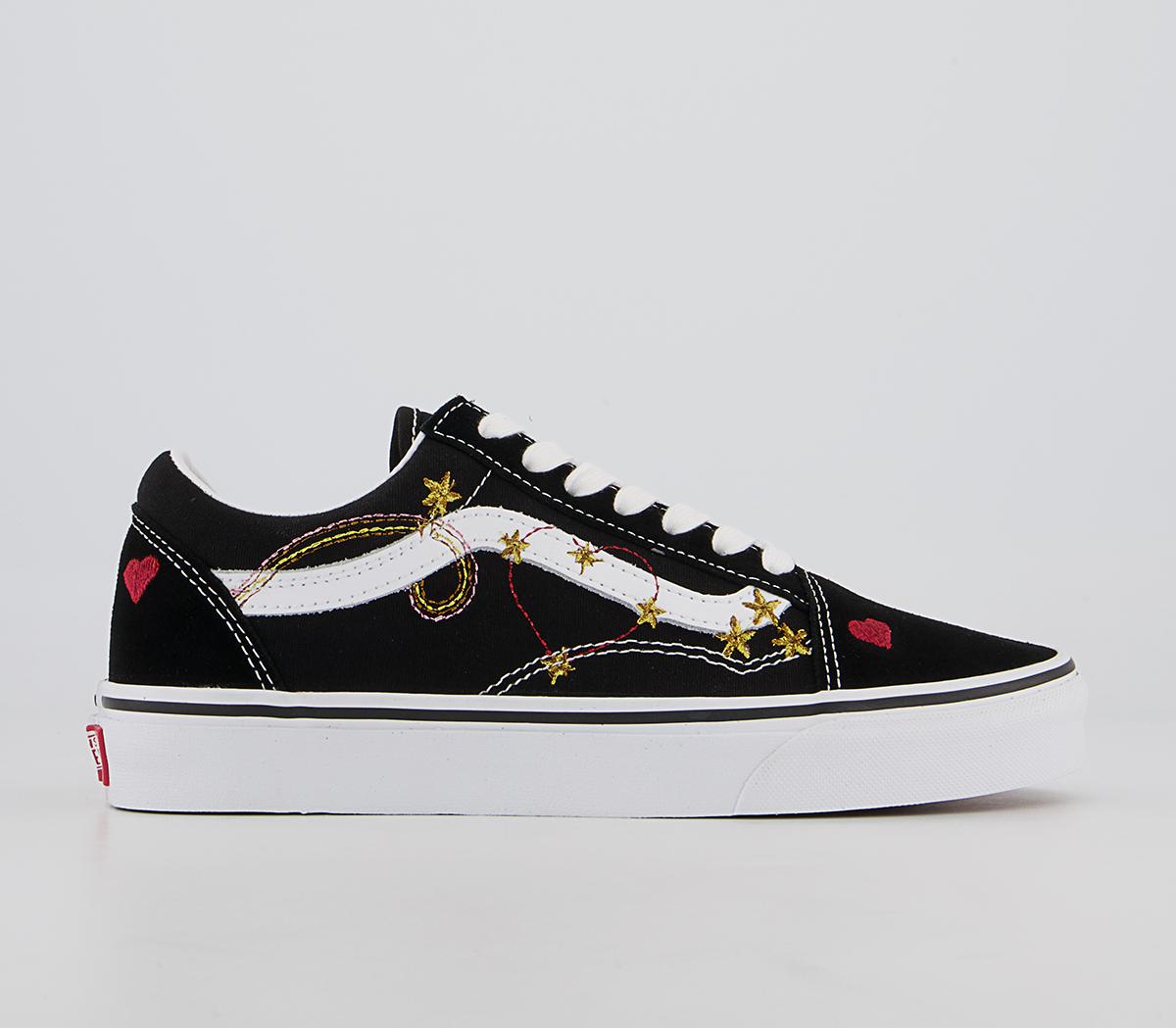VansOld Skool TrainersBlack Gold Star Embroidery Exclusive