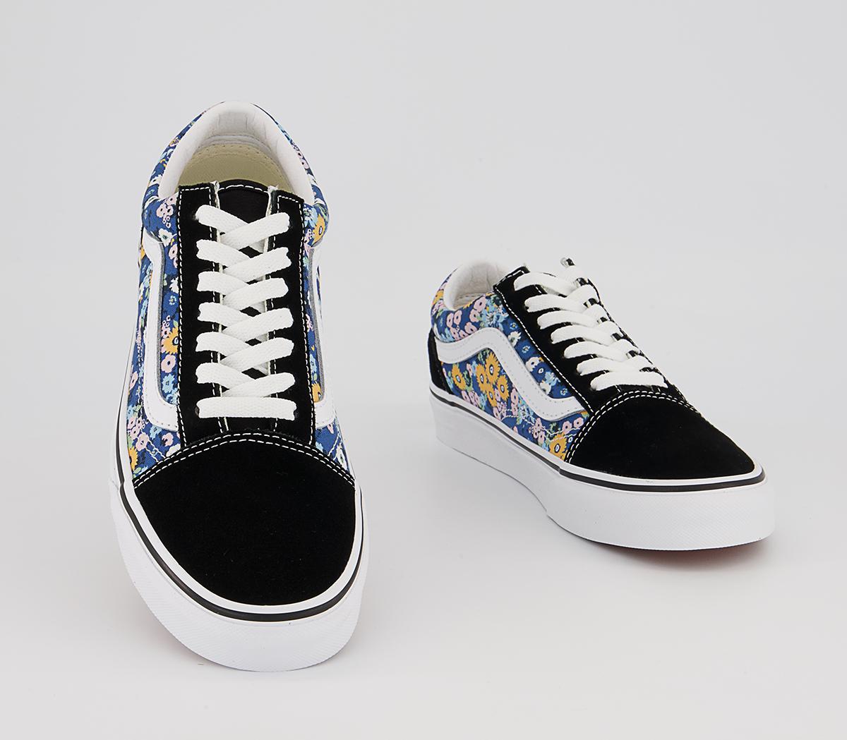 Vans Old Skool Trainers Vans Old Skool Trainers Floral Black White