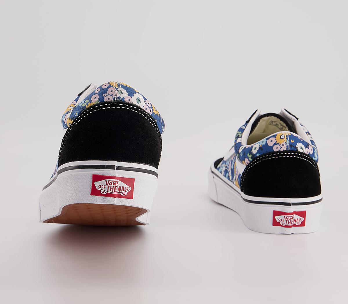Vans Old Skool Trainers Vans Old Skool Trainers Floral Black White