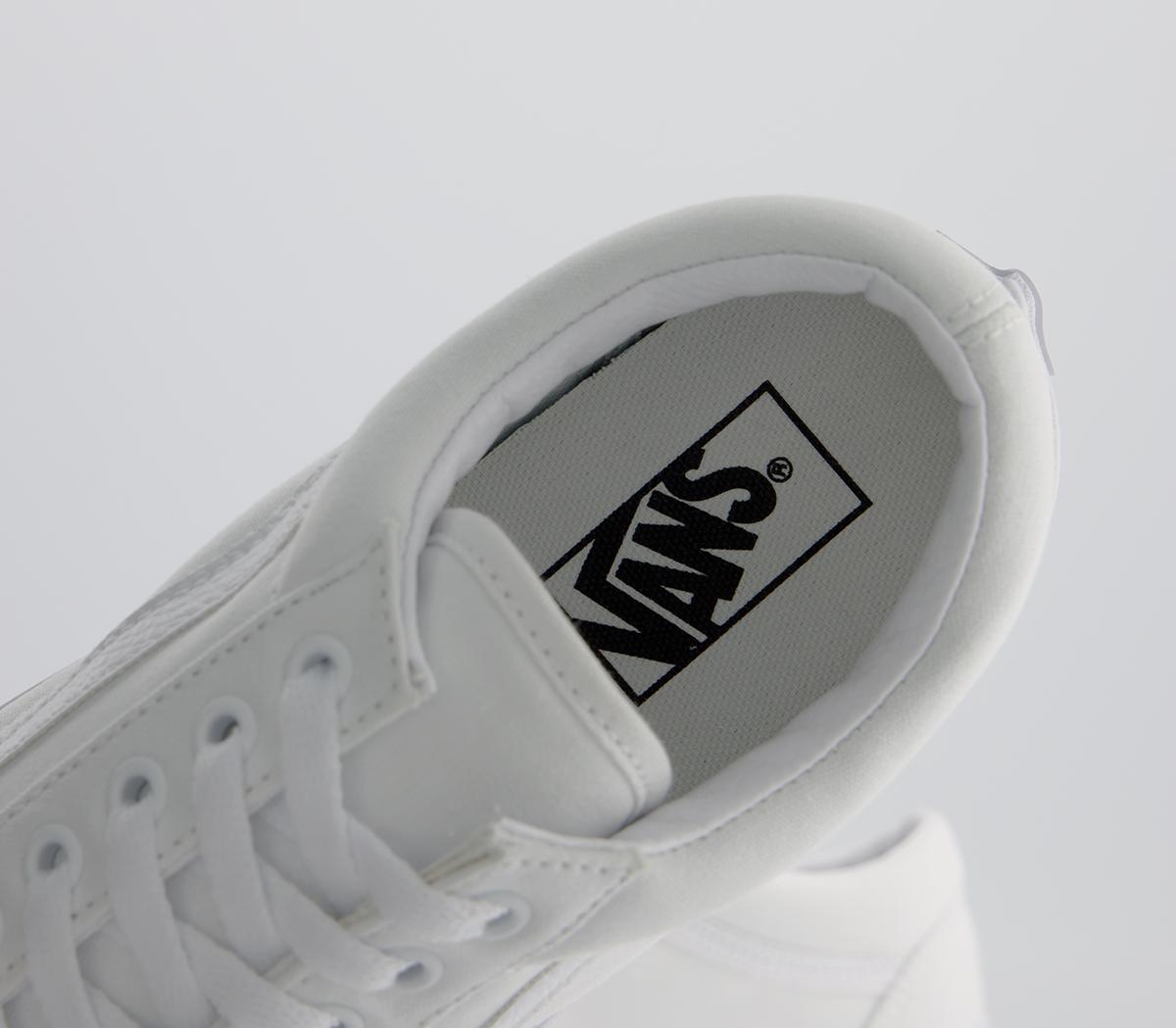 Vans Old Skool Canvas Trainers Vans Old Skool Canvas Trainers White Mono