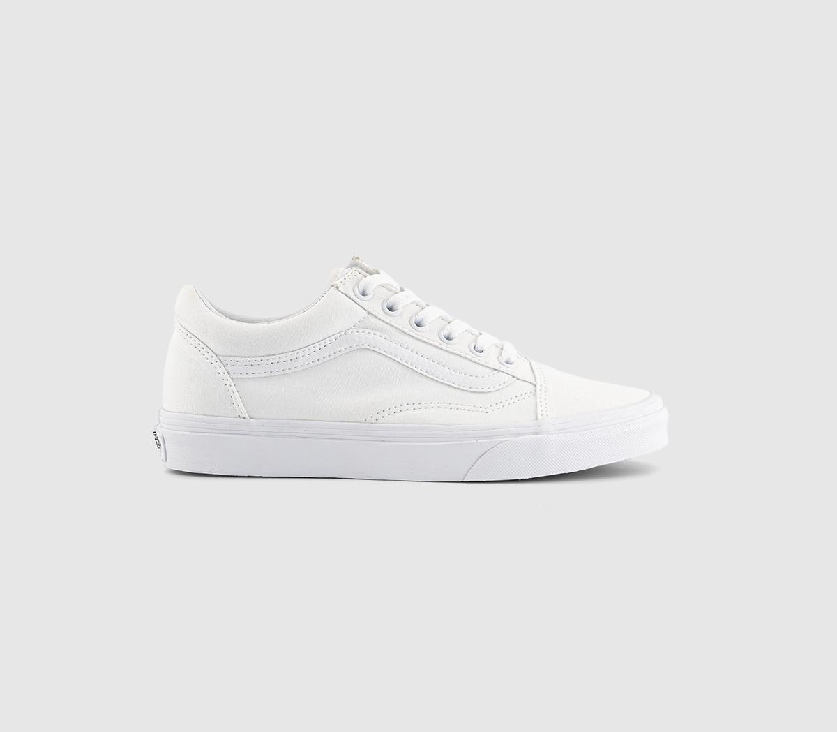 Old Skool White Mono Canvas Skate Low Top Trainers
