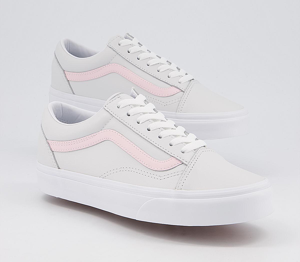Vans Old Skool Trainers Vans Old Skool Trainers White Snow Grey Pink Exclusive
