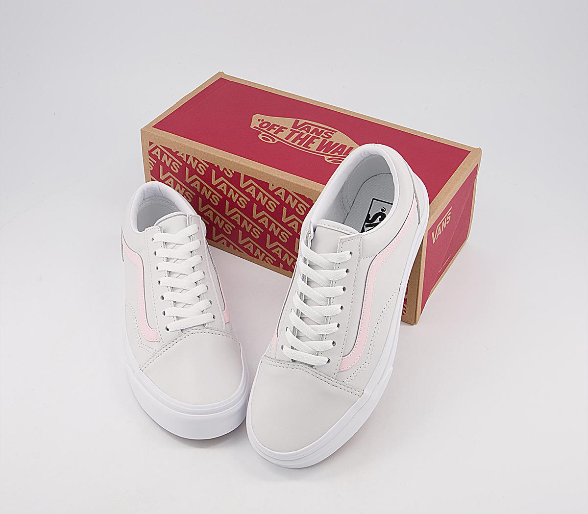 Vans Old Skool Trainers Vans Old Skool Trainers White Snow Grey Pink Exclusive