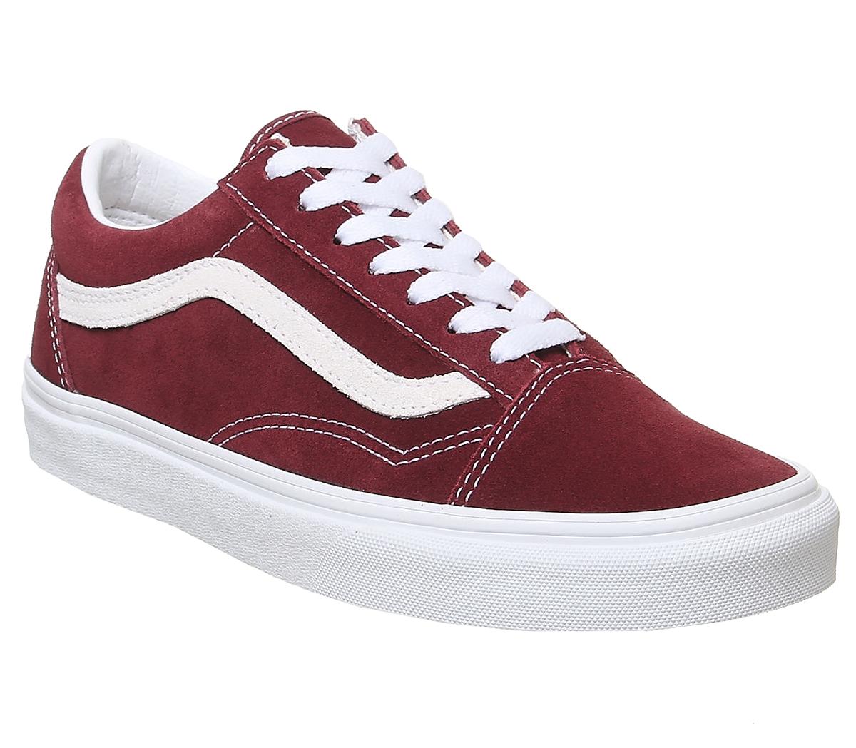 vans old skool trainers in burgundy